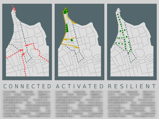 Created a series of graphical maps using the open source software Inkscape for the purpose of urban design analysis. 